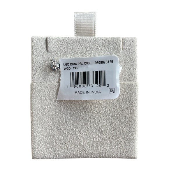 Kendra Scott Lab Grown Diamond Dira 14k White Gold Pearl Drop Earrings NIB - Picture 5 of 7